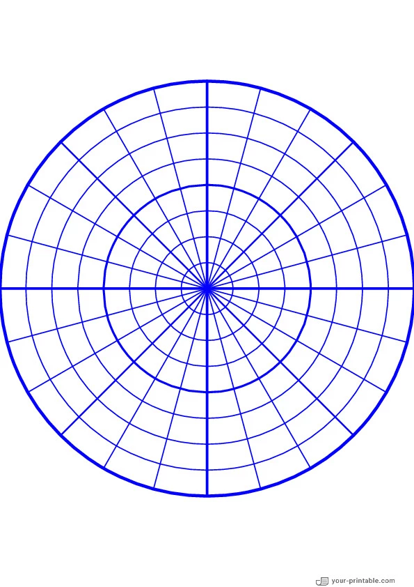 Blank Polar Graph Paper blue - 10073714