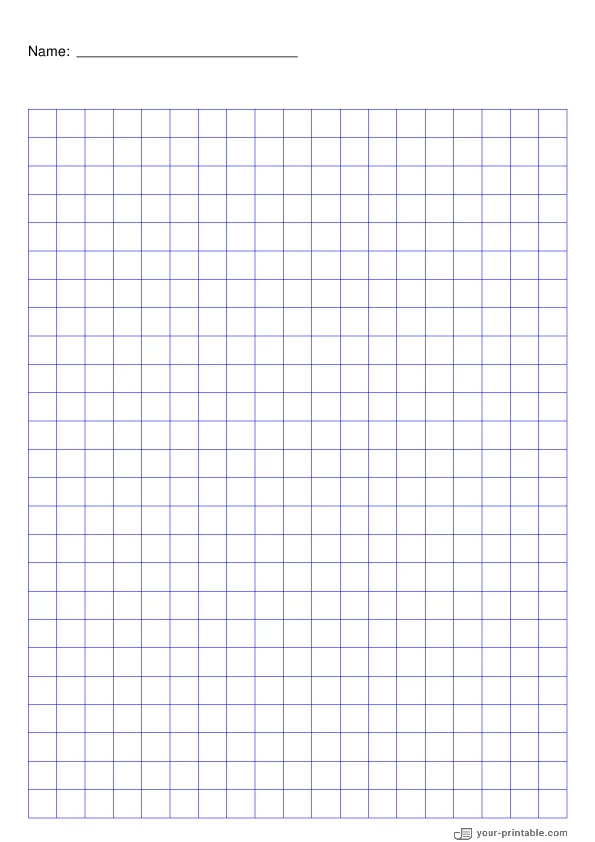 Papel cuadriculado de centímetros azul Con Nombre - 10071865