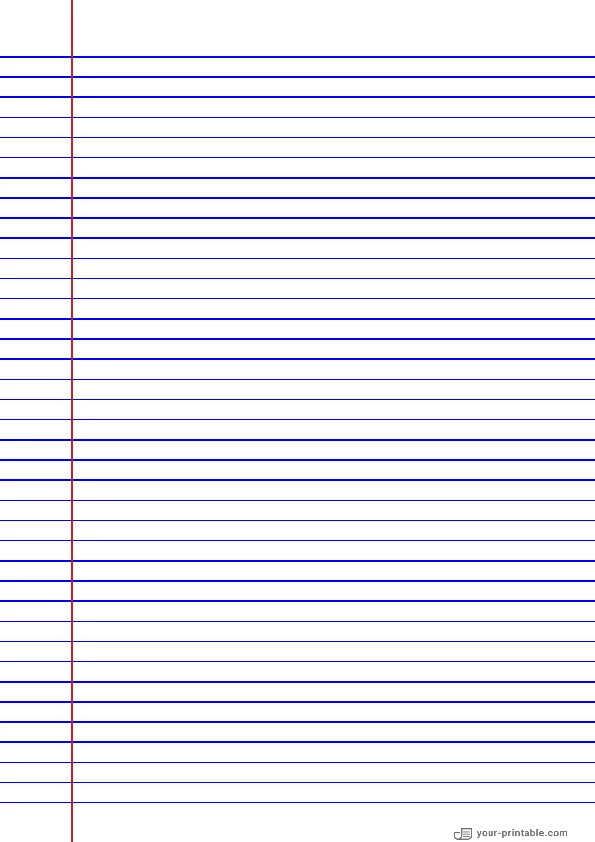 College Ruled Lined Paper Blue 9/32 inch With Left Margin - 10070968