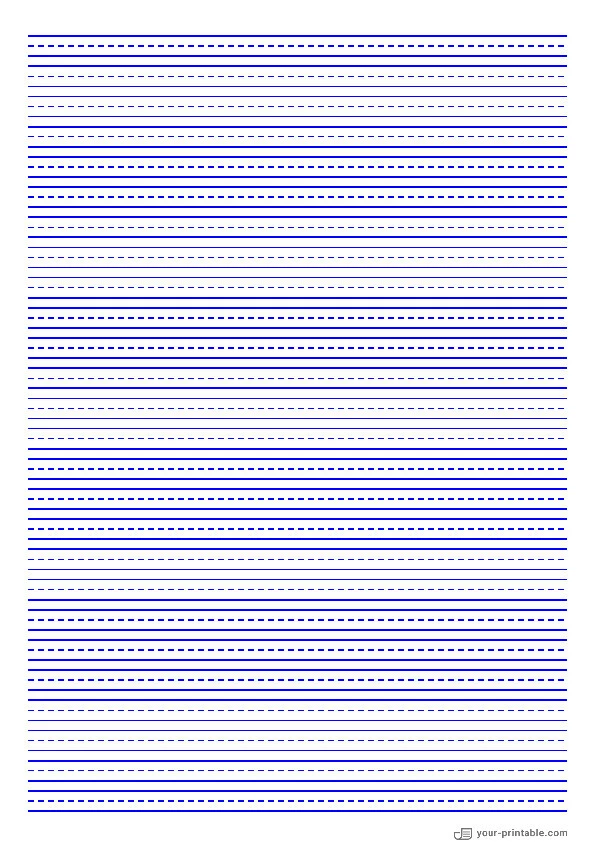 College Ruled Paper Blue 7.1 mm With Dashed Midine - 10070974