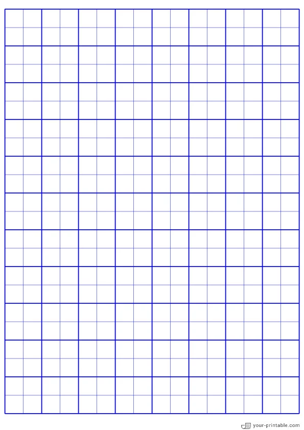 Full Page Graph Paper blue 1/2 inch - 10071927