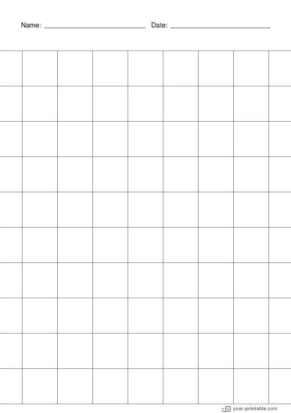 Grid Paper black 1 inch With Name and Date - 10071898