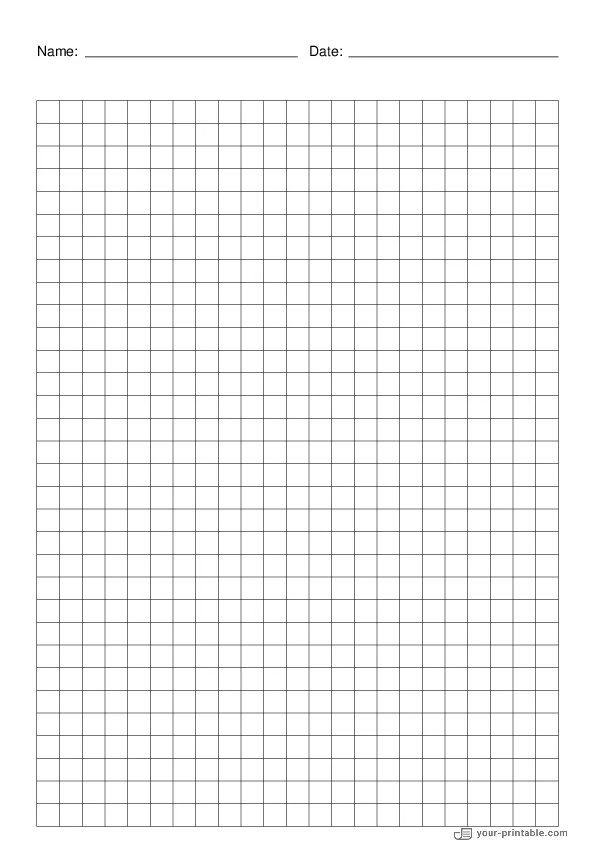 Papel Cuadriculado negro 8 mm Con Nombre y Fecha - 10071882