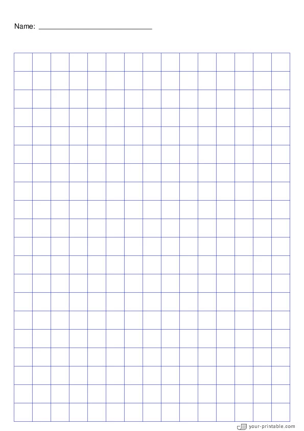 Grid Paper blue 1/2 inch With Name - 10071873