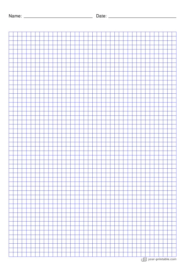 Grid Paper blue 5mm With Name and Date - 10071907
