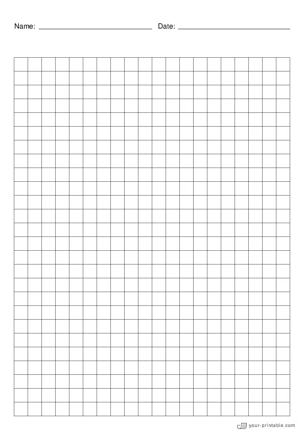 Large Grid Paper black 3/8 inch With Name and Date - 10071858
