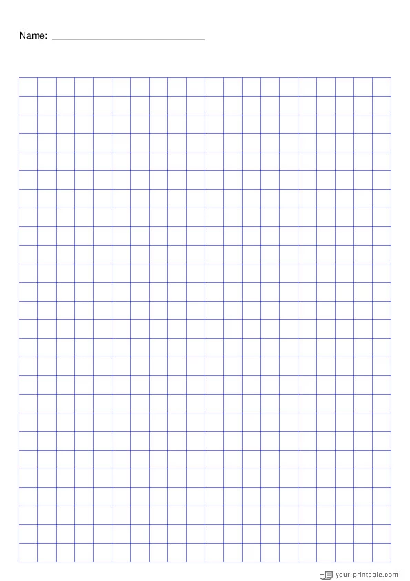 Large Grid Paper blue 3/8 inch With Name - 10071857