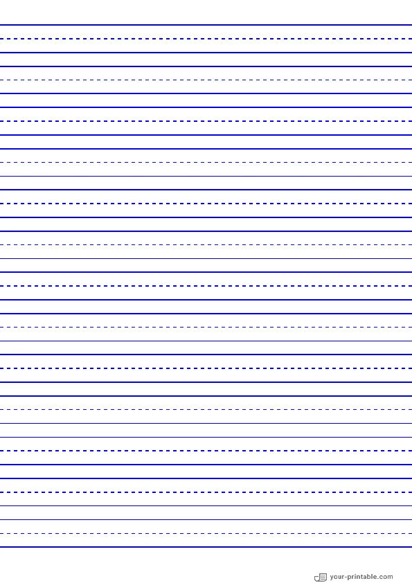 Lined Handwriting Paper for 3rd Grade Blue 14 mm - 10070948