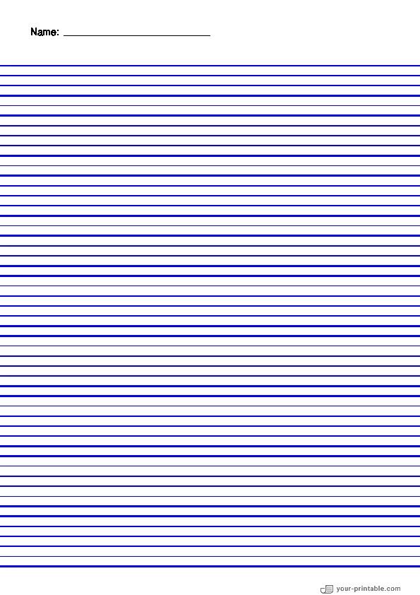 Linienpapier für die 1. Klasse mit Namen Blau 10 mm - 10070752