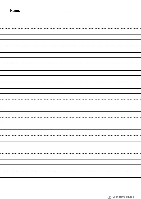 Lined Paper for 2nd Grade With Name and Dotted Line Black 3/4 inch - 10070793