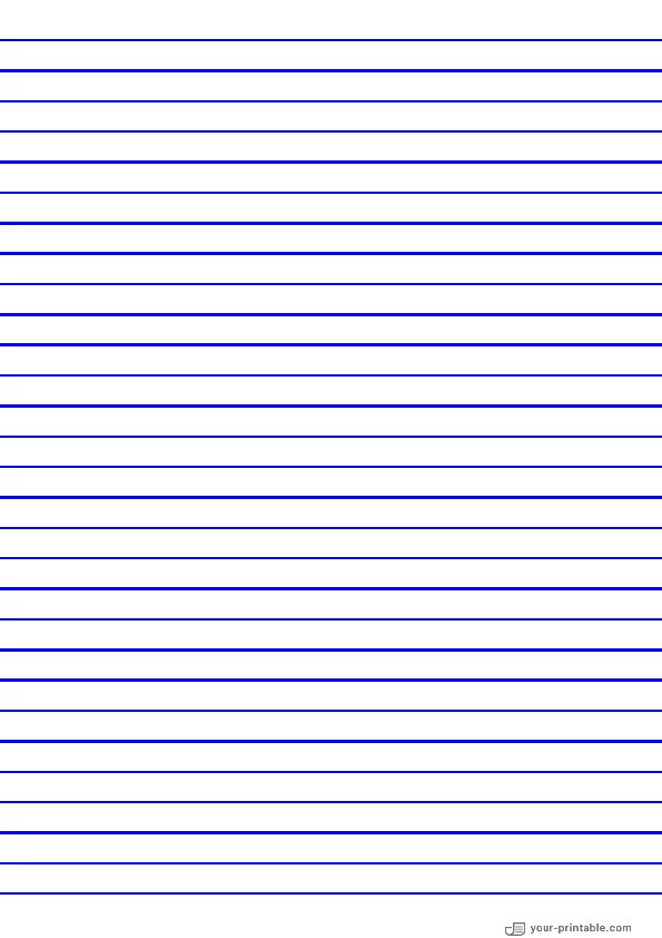 Lined Paper for 3rd Grade Blue 3/8 inch for kids - 10070874