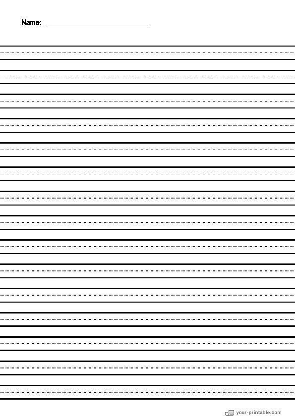 Lined Paper for 3rd Grade With Name and Dotted Line Black 3/8 inch - 10070883