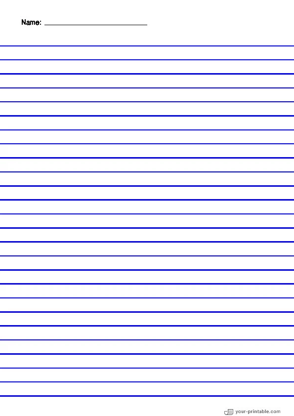 Papel rayado para primer grado con nombre azul 10mm con cuadro de imagen - 10070758