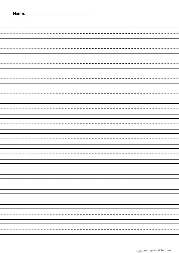 Lined Paper for Kindergarten Black 12.7 mm With Name - 10070723