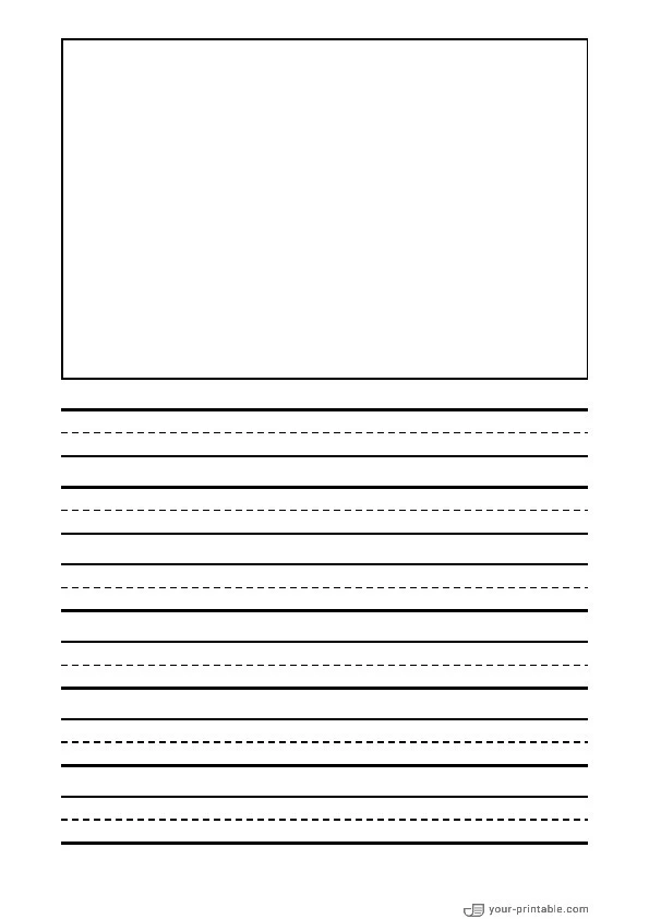 Lined Paper for Kindergarten Black 15 mm With Picture Box - 10070733