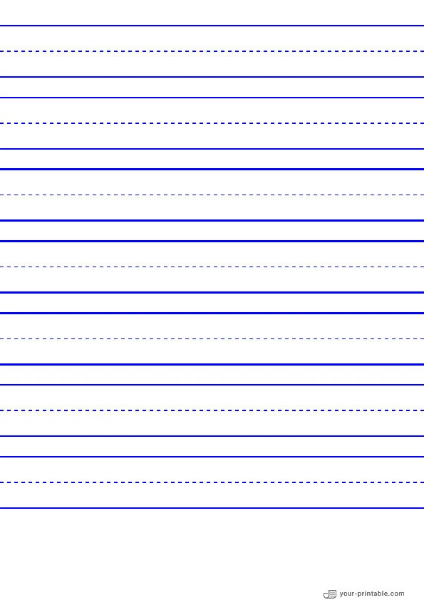 Lined Paper for Pre School Blue 1 inch With Dashed Line - 10070562