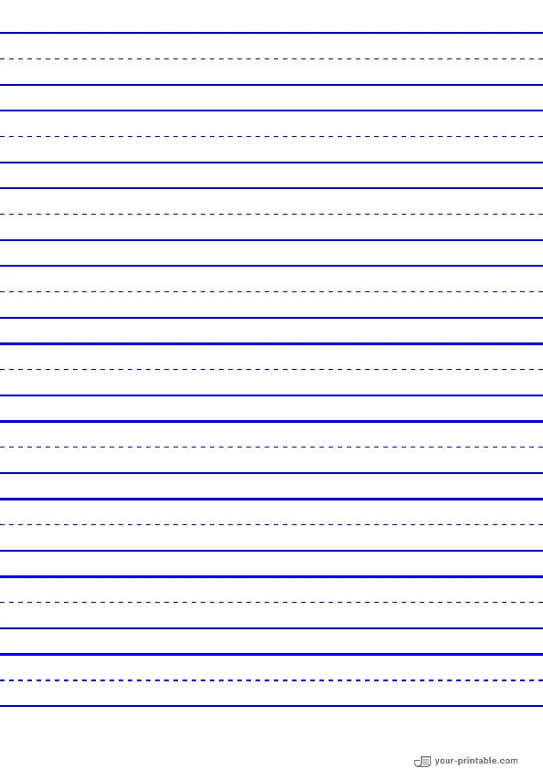 Lined Paper for Pre School Blue 20mm With Dashed Line - 10070574