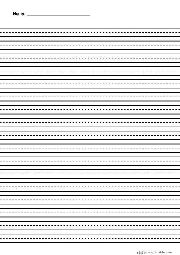 Papel forrado para preescolar con nombre y línea punteada negra de 10 mm. - 10070615