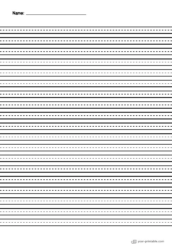 Lined Paper for Pre School With Name and Dashed Line Black 8mm - 10070619