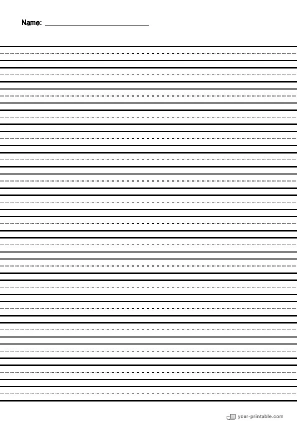 Lined Paper for Pre School With Name and Dotted Line Black 10mm - 10070647