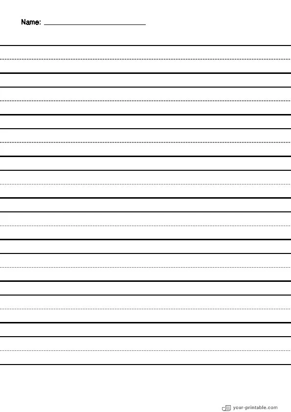 Lined Paper for Pre School With Name and Dotted Line Black 20mm - 10070655