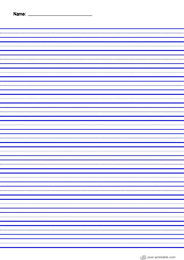 Lined Paper for Pre School With Name and Dotted Line Blue 10mm - 10070646
