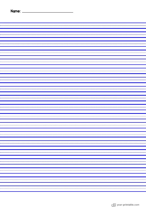 Papel rayado para preescolar con nombre y línea punteada azul de 8mm - 10070650