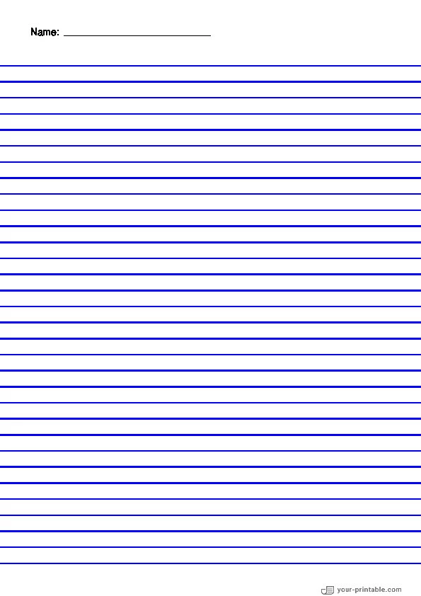 Papel rayado para preescolar con nombre Azul 8mm para niños - 10070682