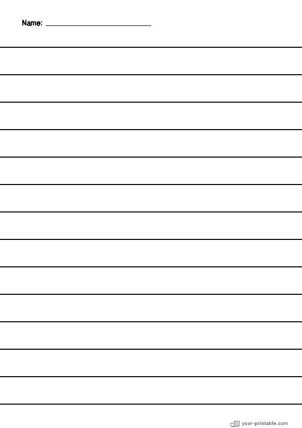 Lined Paper for Second Grade With Name Black 3\4 inch for kids - 10070805