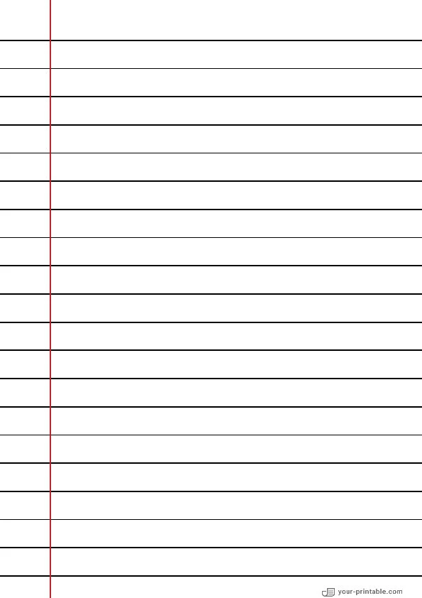 Liniertes Papier für die dritte Klasse Schwarz 14 mm mit Rand - 10070955