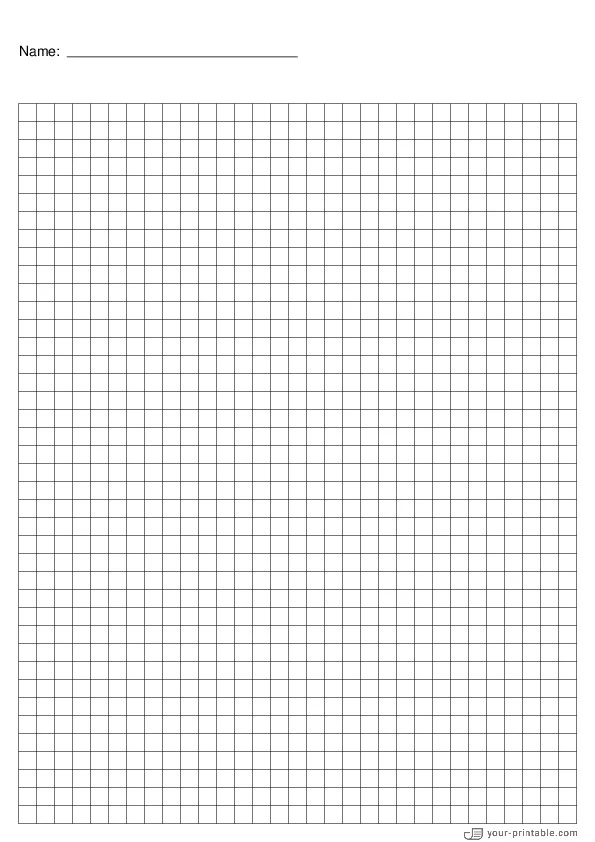 Math Grid Paper black 1/4 inch With Name - 10071888