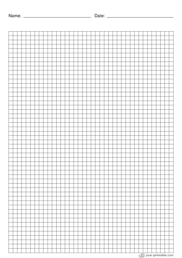 Math Grid Paper black 5mm With Name and Date - 10071906