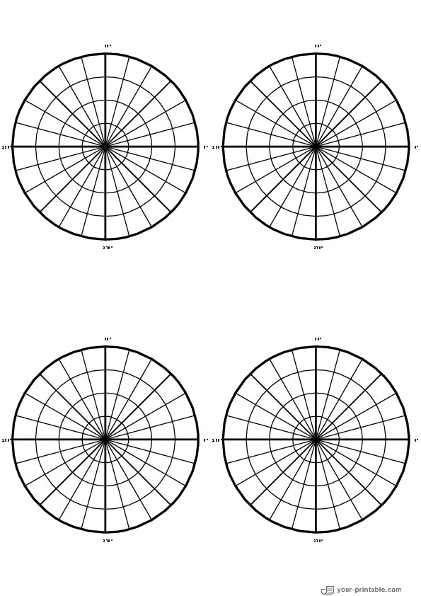 Polar Graph Paper 4 per Page black - 10073723