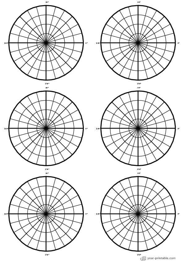Polar Graph Paper 6 per Page black - 10073724