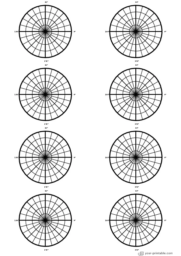 Polar Graph Paper 8 per Page black - 10073725
