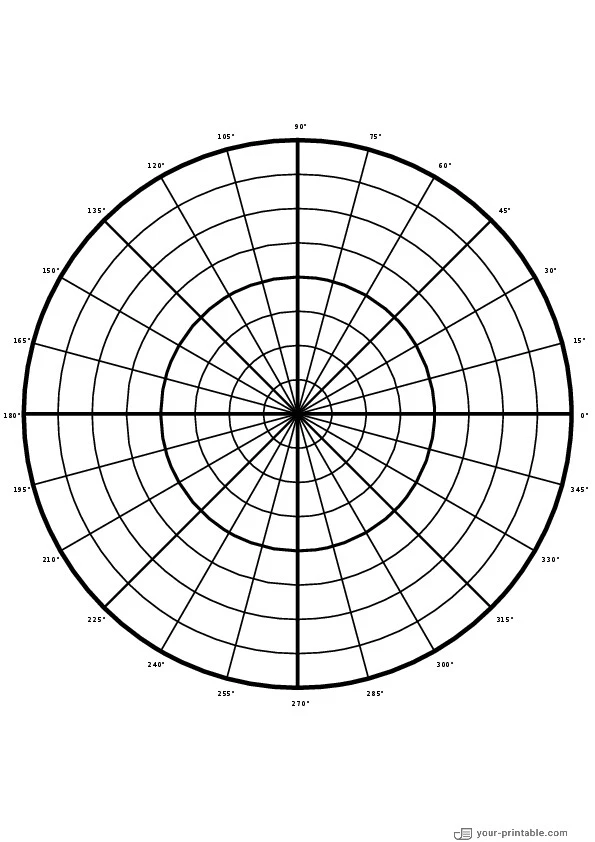 Polar Graph Paper with Degrees black - 10073707