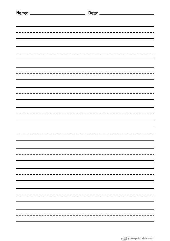 Primary Lined Paper Black 15 mm With Name and Date - 10070739