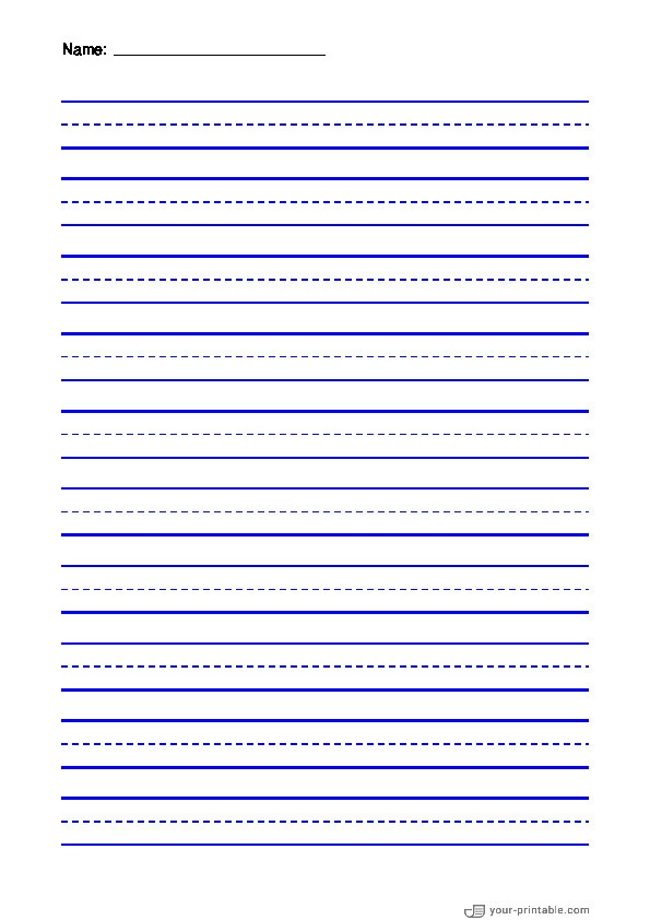 Primary Lined Paper Blue 15 mm With Name - 10070734