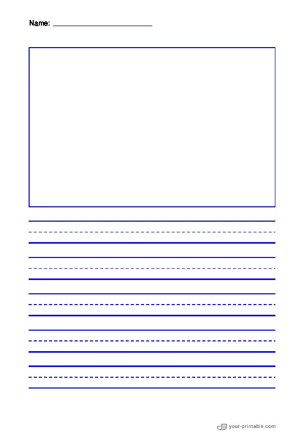 Primary Lined Paper Blue 15mm With Picture Box - 10070736