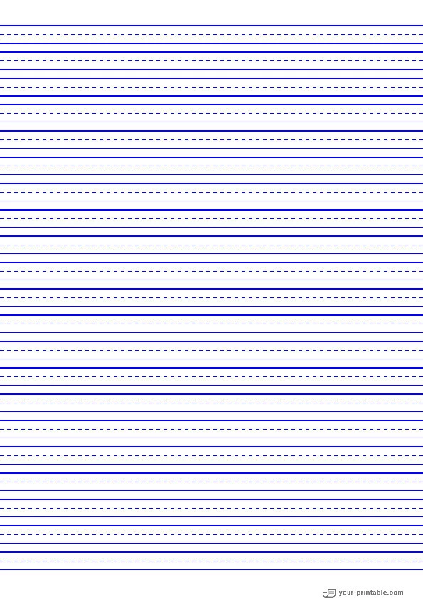 Wide Ruled Lined Paper Blue 8.7 mm With Dashed Line - 10070958