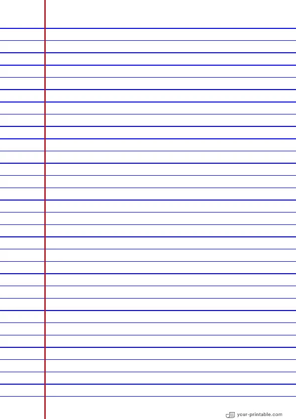 Wide Ruled Lined Paper Blue 8.7 mm With Left Margin - 10070962