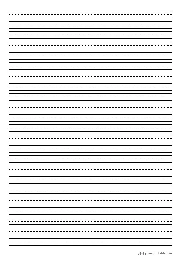 Wide Ruled Notebook Paper Black 8 mm With Dashed Line - 10070999