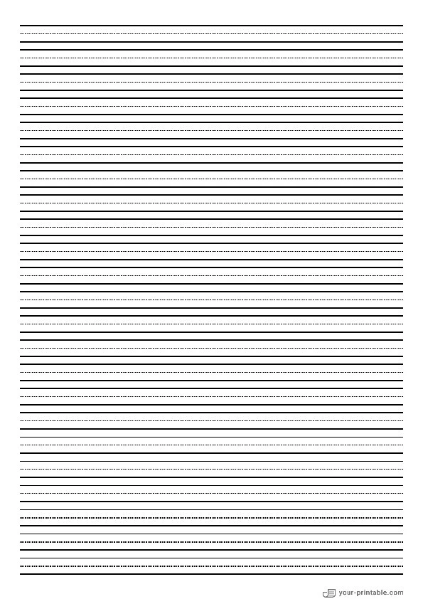 Wide Ruled Notebook Paper Black 8 mm With Dotted Line - 10071001