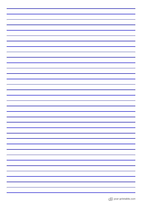 Wide Ruled Notebook Paper Blue 8 mm - 10070996