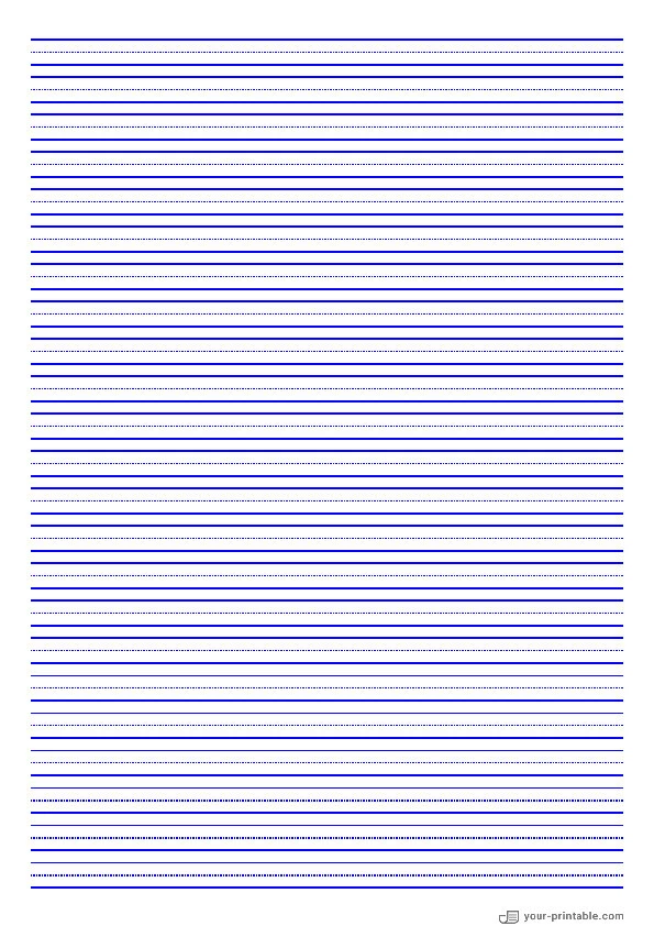 Wide Ruled Notebook Paper Blue 8 mm With Dotted Line - 10071000