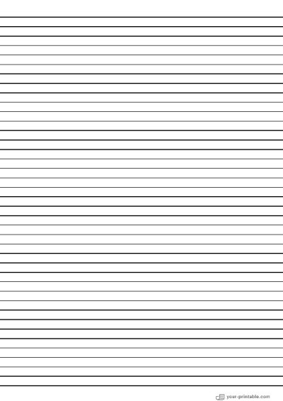 College Ruled Lined Paper Black 7mm Template