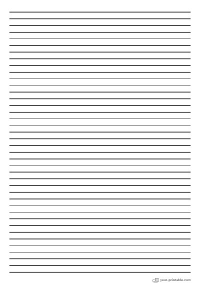 College Ruled Notebook Paper Black 7 mm Template