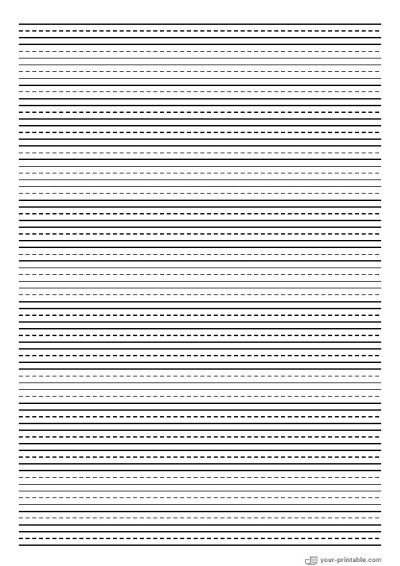 Papel rayado de colegio negro de 7,1 mm con línea punteada. Plantilla