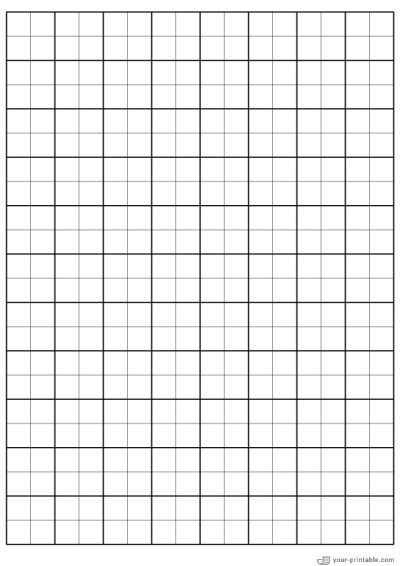 Full Page Graph Paper black 1/2 inch Template