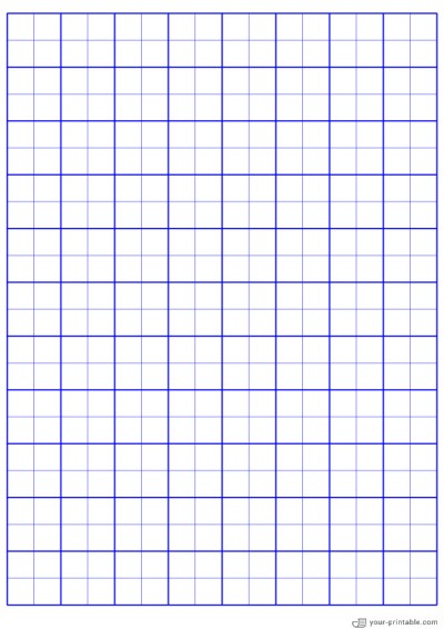 Full Page Graph Paper blue 1/2 inch Template